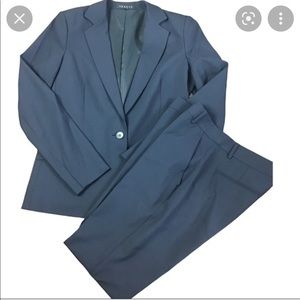 Theory Gabrielle Blazer Workwear Blue Grey, Size 00